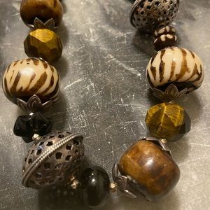 ✨Oversized Tigers eye stone & Sterling silver necklace. ✨